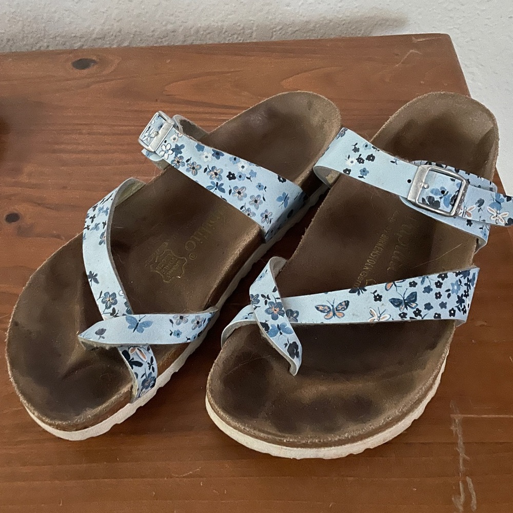 Birkenstock blue butterfly sandals sz 38 papillio